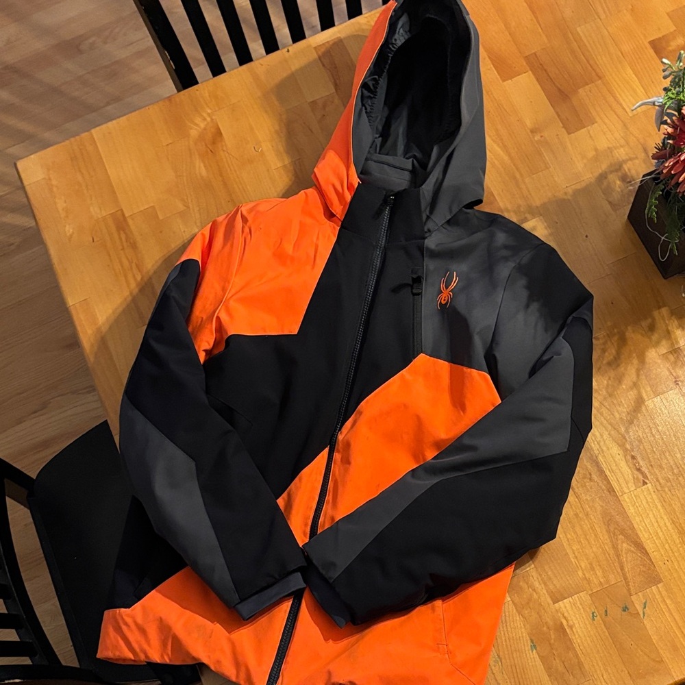 Spyder Youth Vibrant Orange and Black Ski Jacket